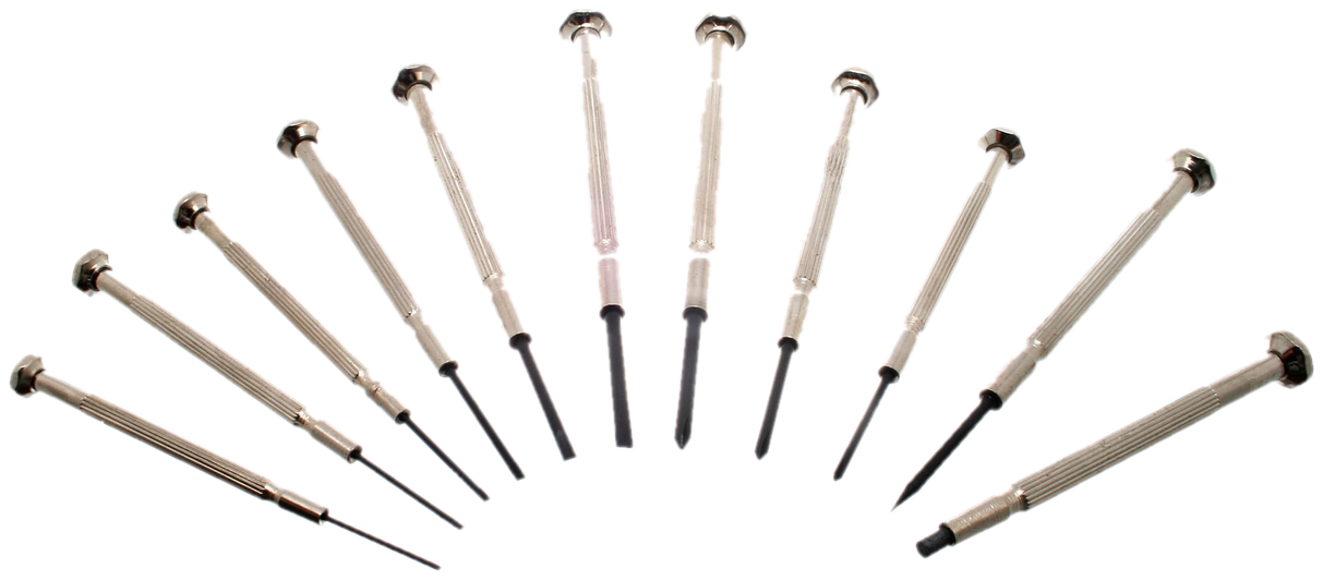 Eleven-piece precision screwdriver set